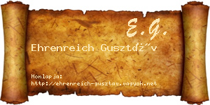 Ehrenreich Gusztáv névjegykártya